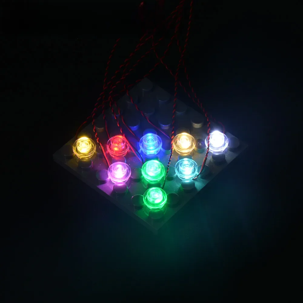 EASYLITE 10 stks Led Bit Licht Voor Bouwstenen Model Met 0.8mm Plug DIY Aangepaste Uw Eigen Licht terminal Kabelboom