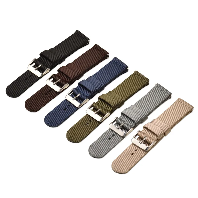 Universal Nylon Wear-Resistant Strap 18mm 20mm 22mm 24mm Color Quick Release Sports Waterproof Watch Accessories