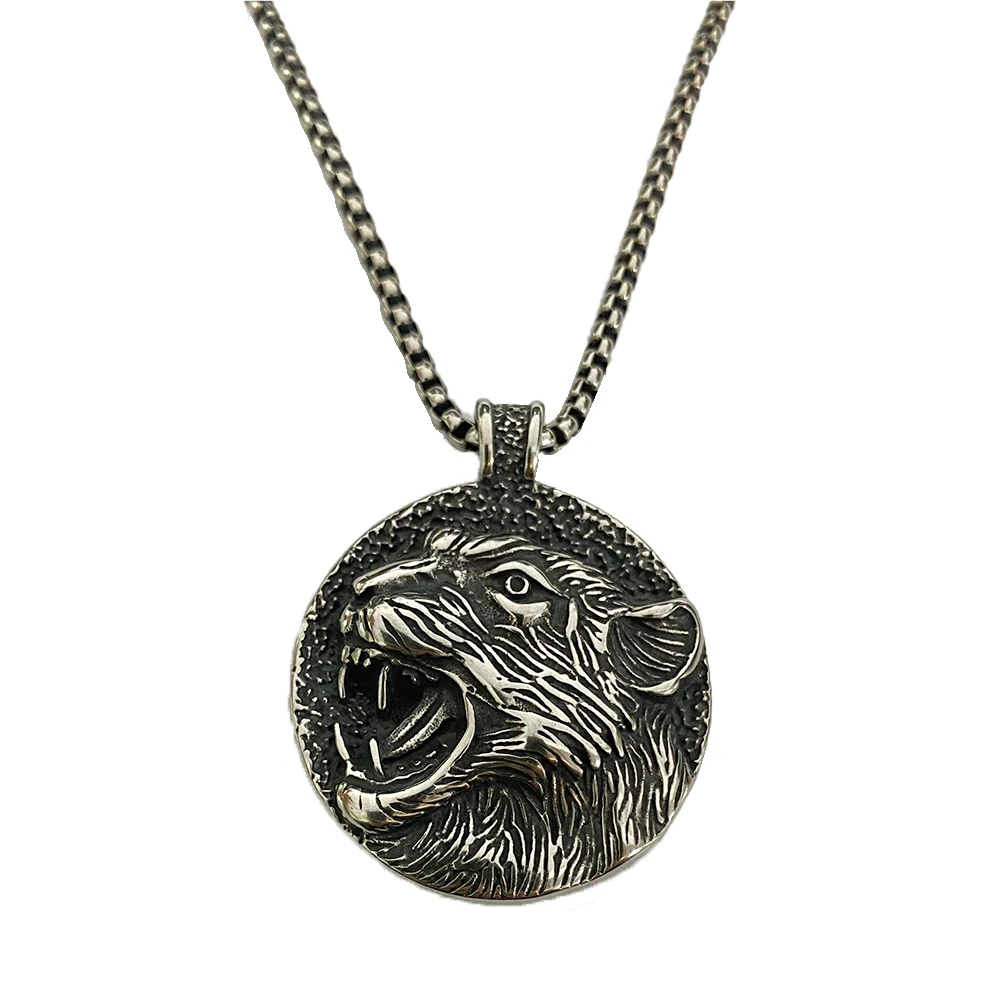 

Кулон «Король леса» с тигром, доминантный модный мужской животный, ожерелье из нержавеющей стали, уличный хип-хоп, скейтборд, стильные ювелирные изделия