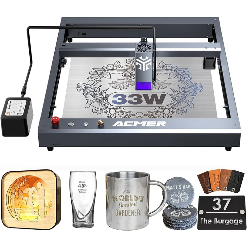 

Acmer P2 Laser Engraver 33W(33,000mW) Output Laser Cutter Engraving Machine CNC Cutter For Steel Wood Metal Acrylic Leather