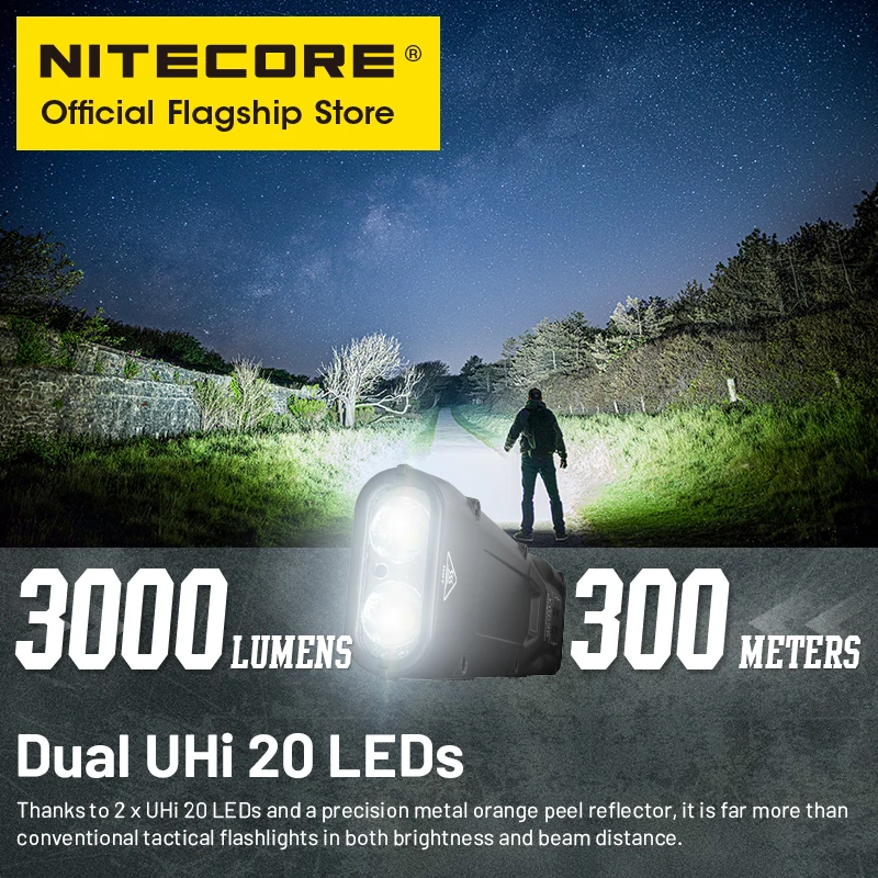 NITECORE EDC25 USB-C Rechargeable Flashlight 3000 Lumens UHi LED Ultra Slim Tactical EDC Keychain Light Troch Built in Battery