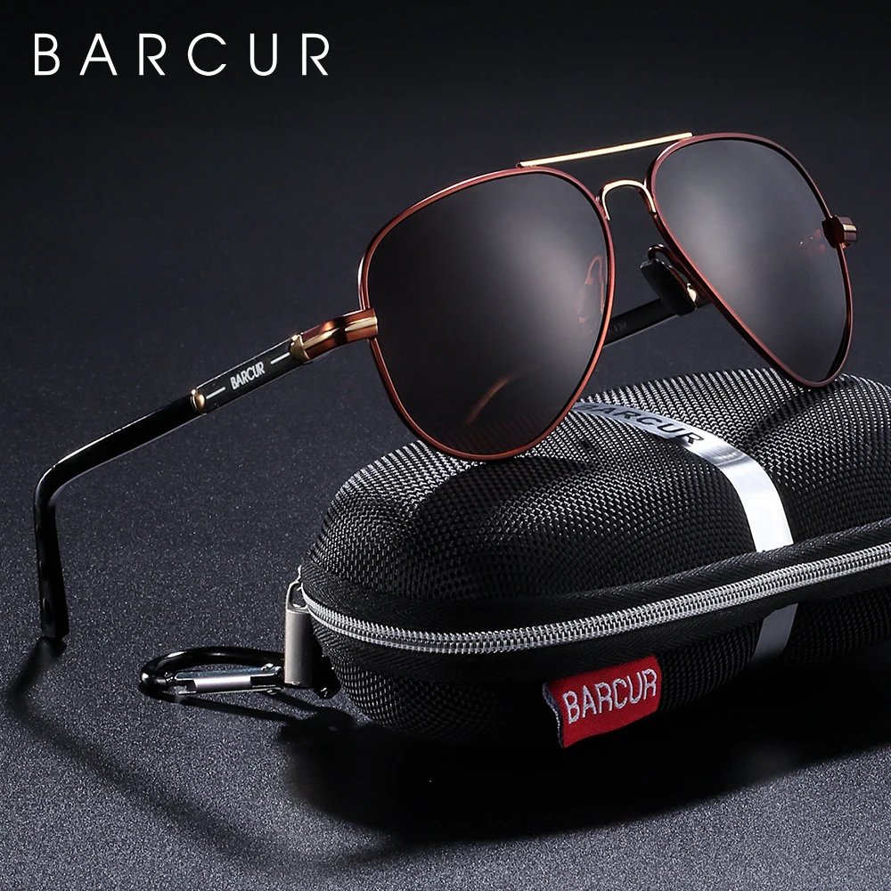 BARCUR Original Brand Fashion Sunglasses Men Polarized Comfortable Pilot Women Sun Glasses for Man Eyewear Oculos Gafas De Sol