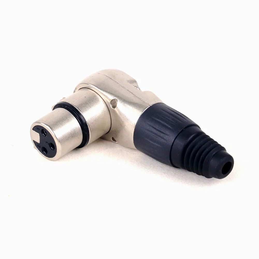 1pc Right Angle 3Poles XLR Connector 90 Degree Cannon Male/Female Adapter Microphone Plug Speaker Audio Wire Connectors