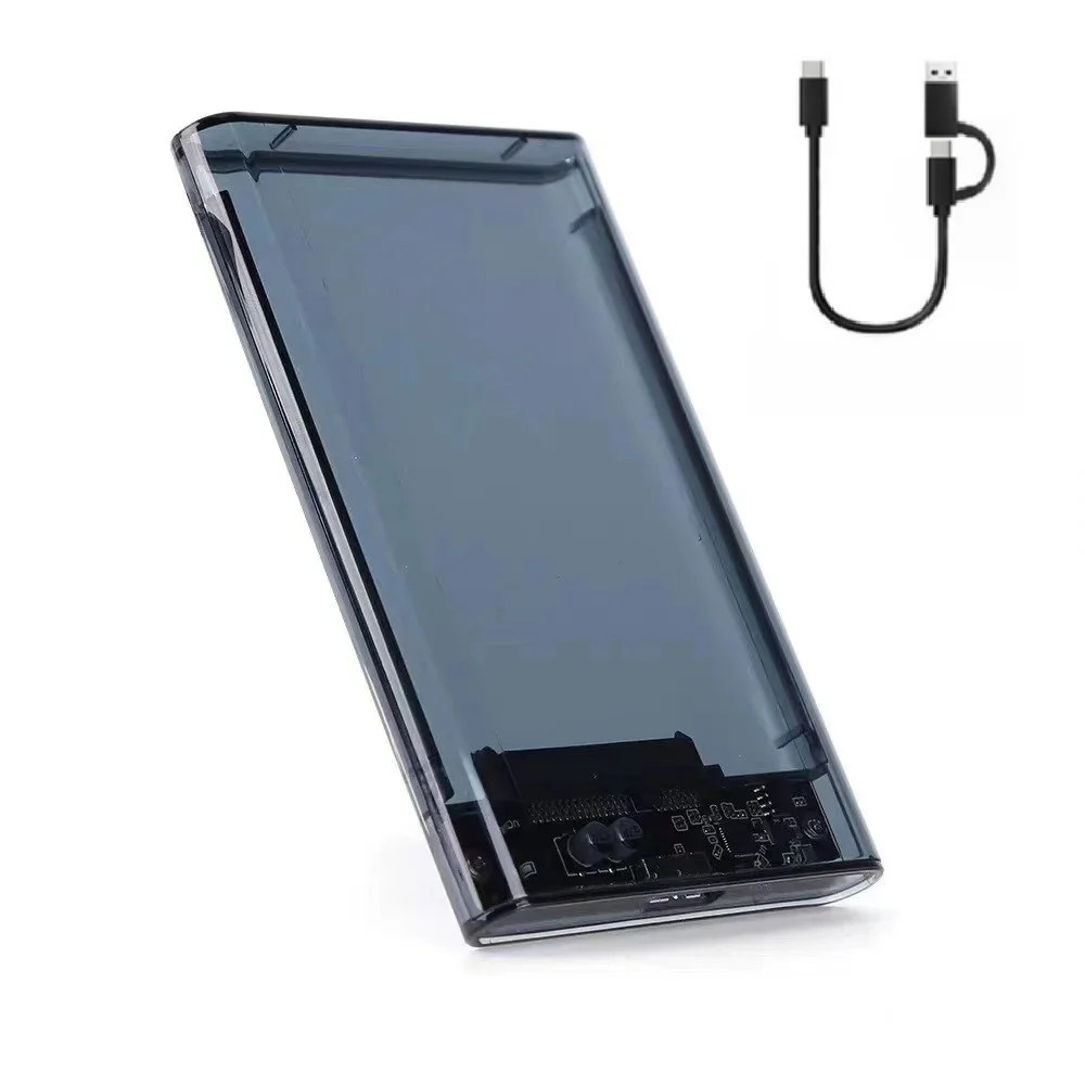 USB 3.0 Przezroczysta obudowa dysku twardego 2,5", kabel mikro typu C Zewnętrzna obudowa dysku twardego 2,5-calowy komputer SATA Box HDD SSD — zdjęcie 2