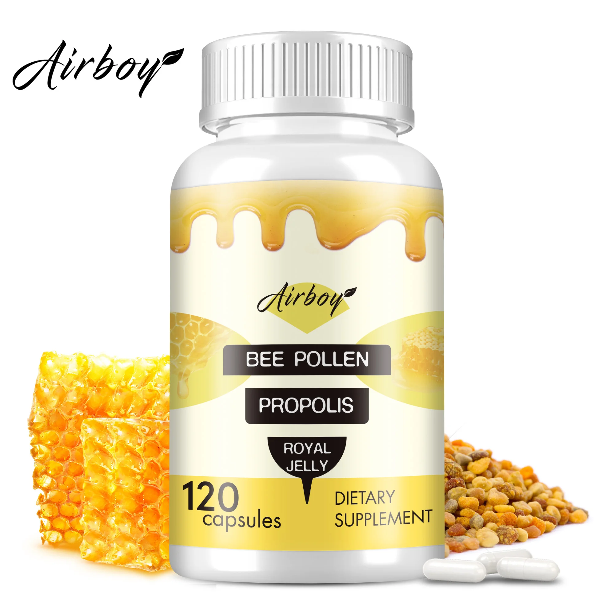 Bee Pollen Supplement - Relieve Joint Inflammation, Enhance Immunity, Antioxidant - 120 Capsules