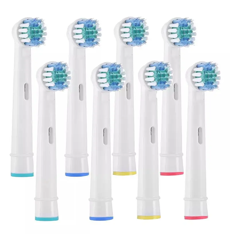 8 عبوات من رؤوس فرشاة الأسنان الكهربائية المتوافقة مع فرشاة أسنان أورال بي براون