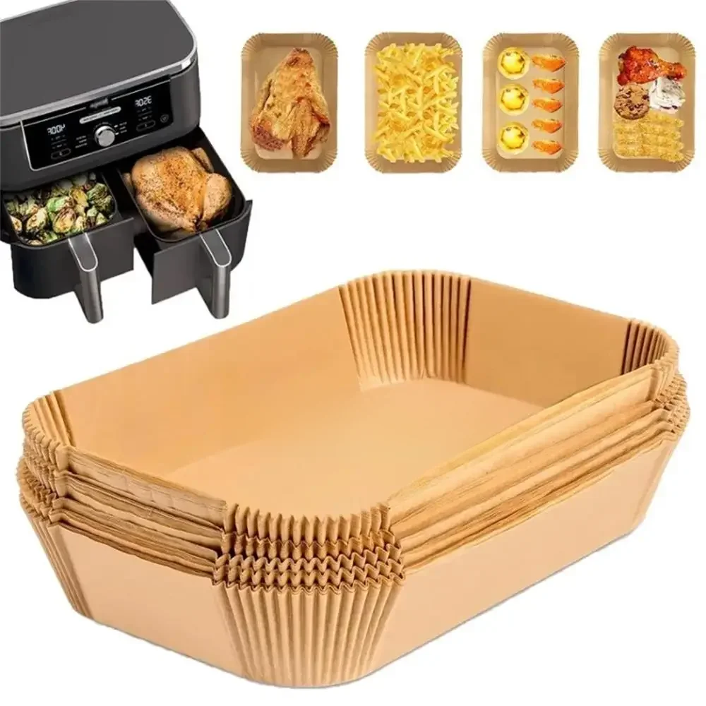 Papel descartável para fritadeira a ar, antiaderente, cozinha, cozimento, airfryer, à prova de óleo,