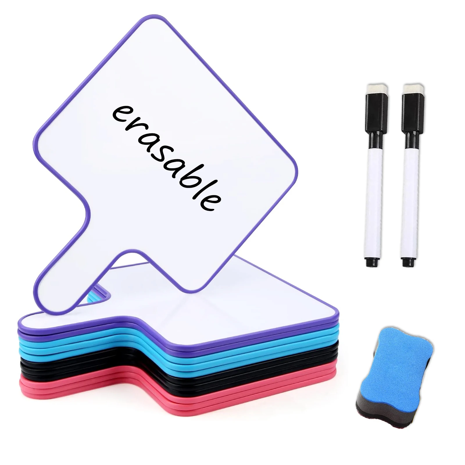 Double‑Sided Dry Erase Whiteboard, Handheld Drawing Writing Message Board, 4 Colors Available for Office Classroom Home Meeting