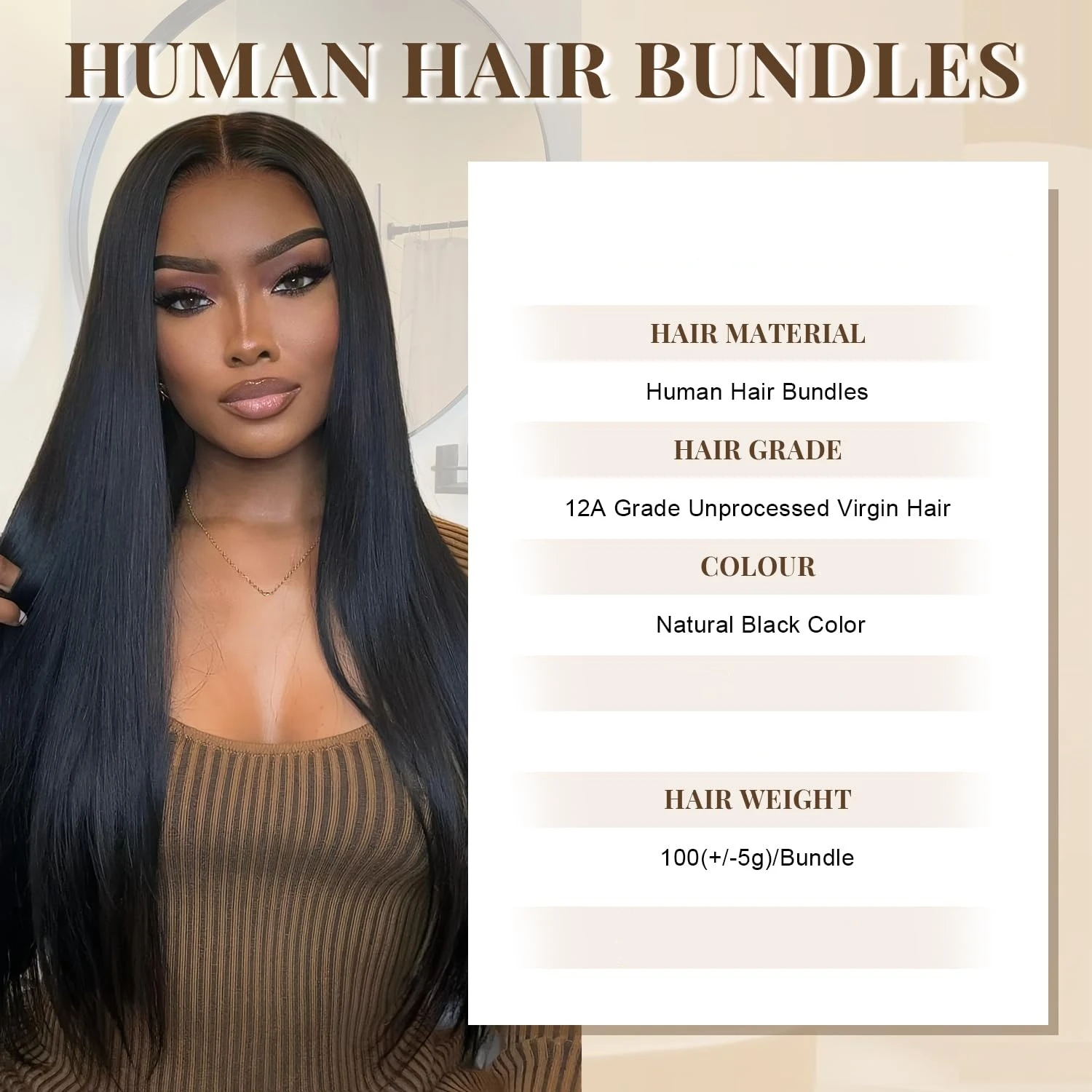 ストレート1 3束人毛12Aブラジル産人毛100%未処理バージンレミーヘア女性用ナチュラルブラックカラー