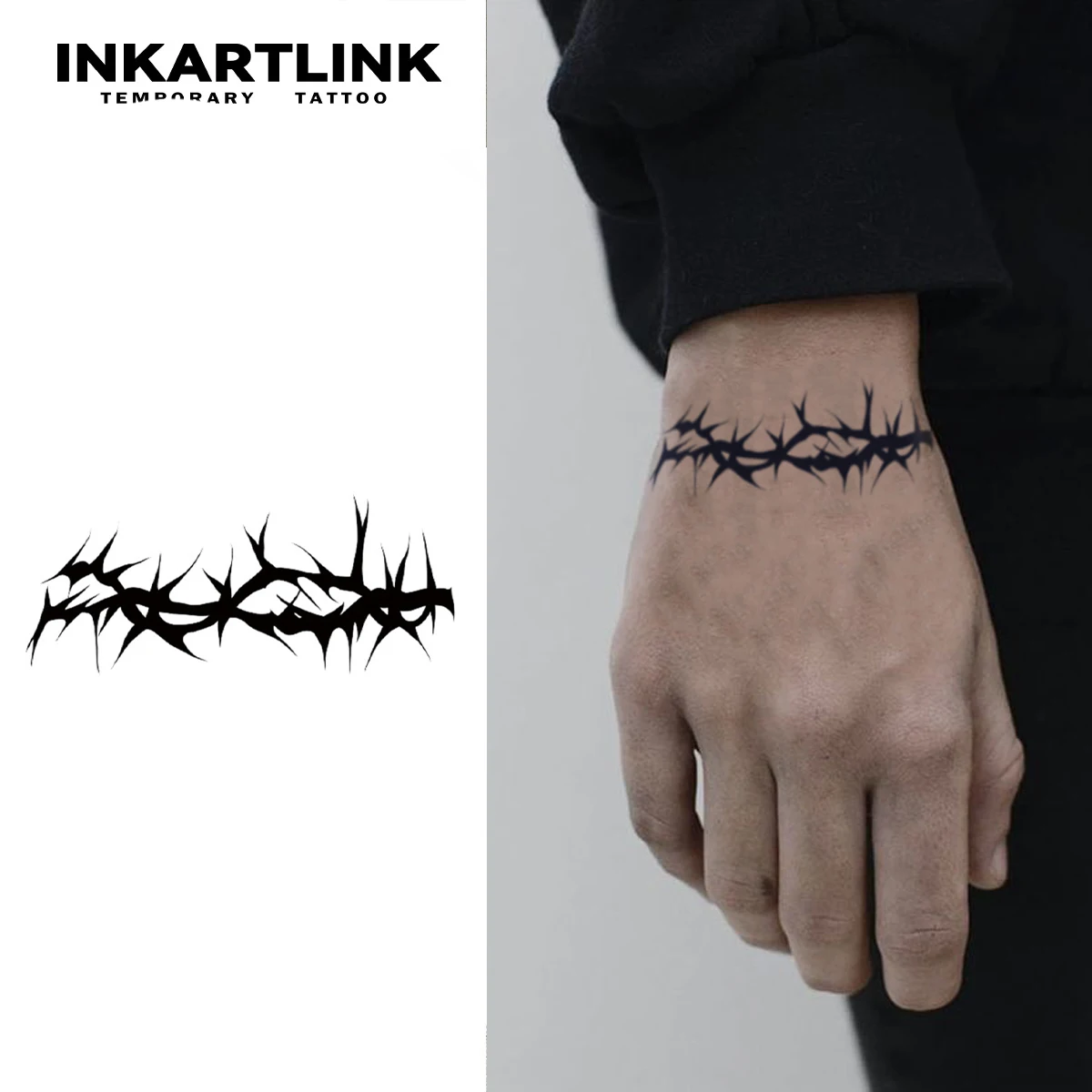 3 pcs Thorns Temporary Tattoo,Lasts To 15 Days New Technology Magic Waterproof Semi Permanent Sticker.