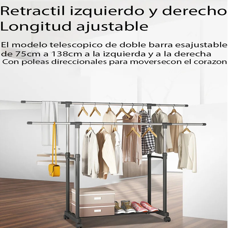 Clothes Rack clothesline rack metal rack organizer clothes hanging rack with lower storage rack Vertical mobile rack