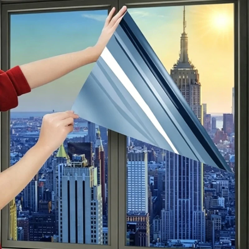 Einseitige Perspektivfensterfolie Sonnenschutz-Glasfolie Wärmekontrolle Solarfolie Selbstklebende Fenstertönung Isolierung