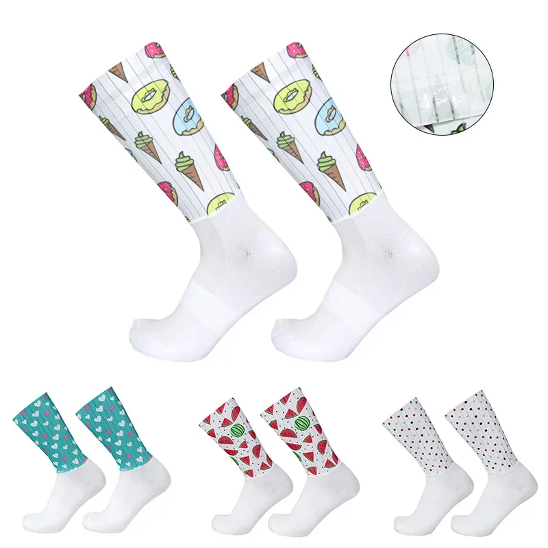 AliExpress Cool New Cycling Socks Summer Breathable Non-slip Silicone Pro Competition Aero Sports Bike Running Socks Calcetines Ciclismo