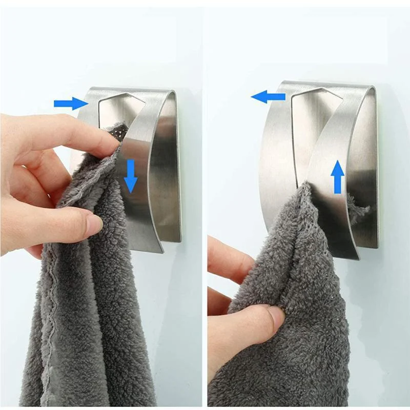 Self Adhesive Towel Holders Hook Rack Towel Hangers Hand Towel Hook Tea Towel Holders for Bathroom Kitchen No Drilling Required