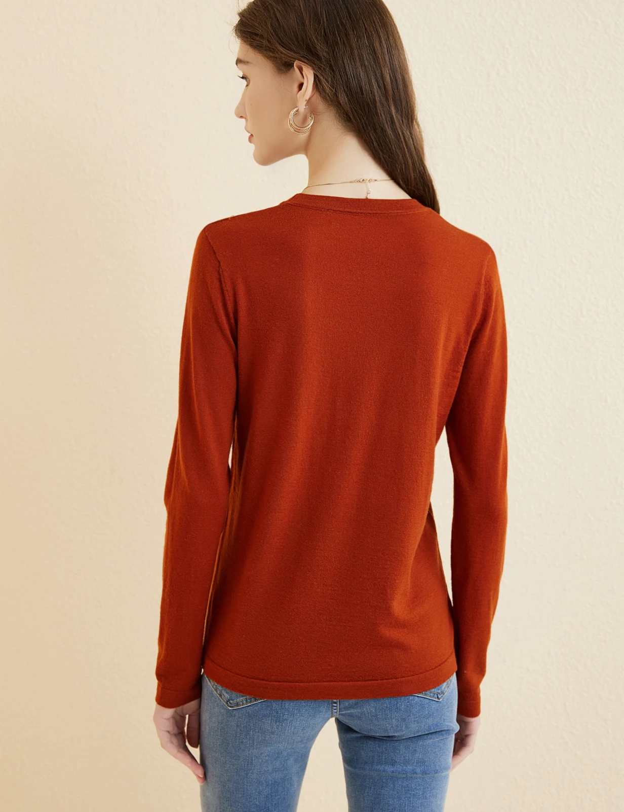 Women's T Shirt 100% Merino Wool Base Layer Top Fall Winter Fashion Crewneck Soft Merino Tee Long Sleeve Tops Knit Women Clothes