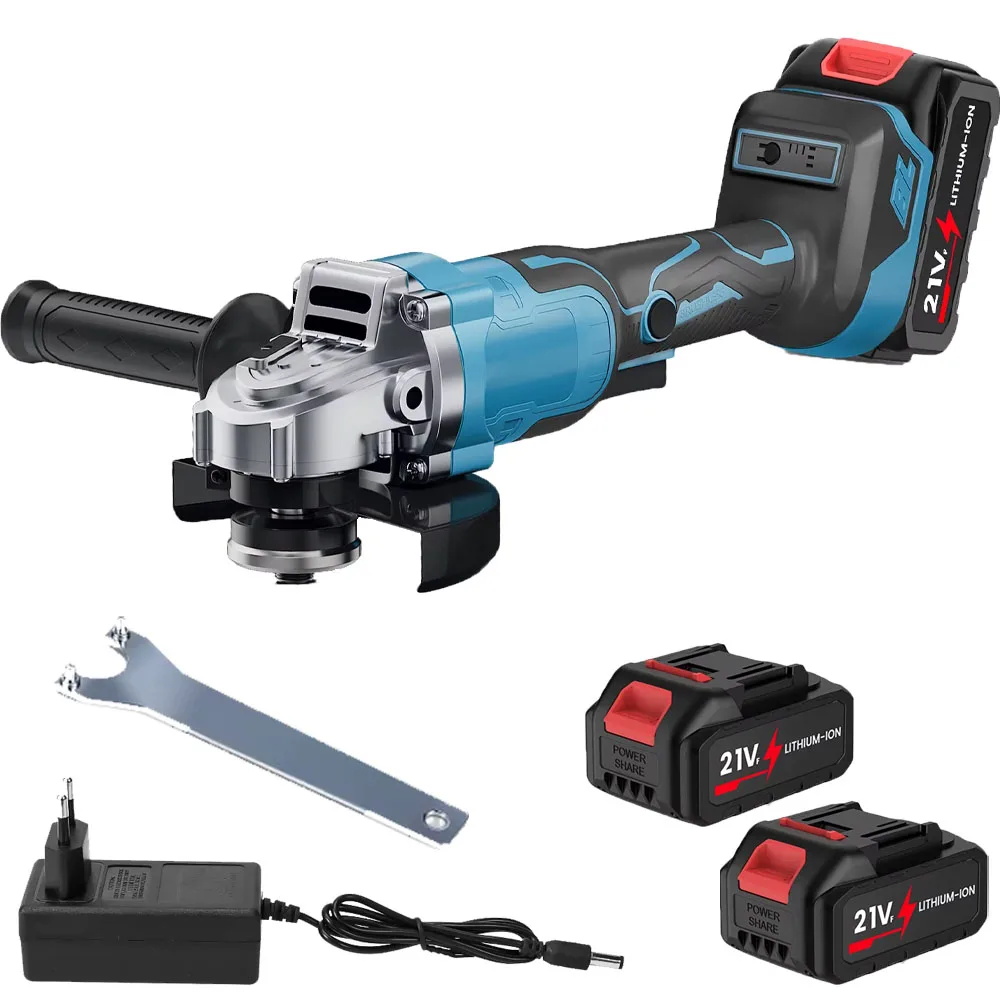 DWiusty 125 mm bürstenloser Winkelschleifer, 3 Gänge, kabellose Schleifmaschine zum Schneiden von Holzbearbeitung, für Makita 21 V Batterie-Pin