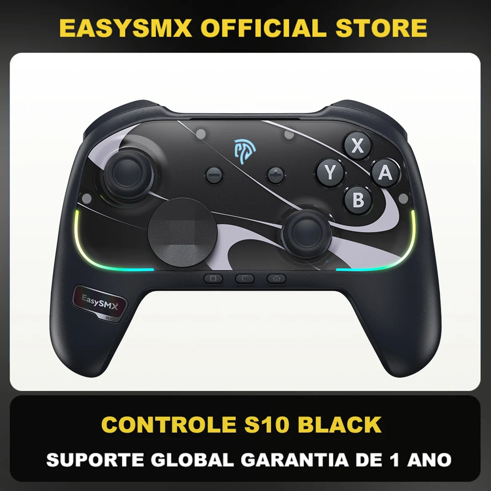 EasySMX S10 Wireless Gamepad RGB Controller Compatible with Switch 1/2/PC/Phone/Steam/TV, HD Vibration, 6 Axis Gyroscope