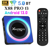 X88 PRO 13 Android 13.0 Smart TV Box 2.4G/5G WIFI6 4GB 32GB 64G 8K HD Media Player BT5.0 IPTV RK3528 H.265 Very long Set Top Box