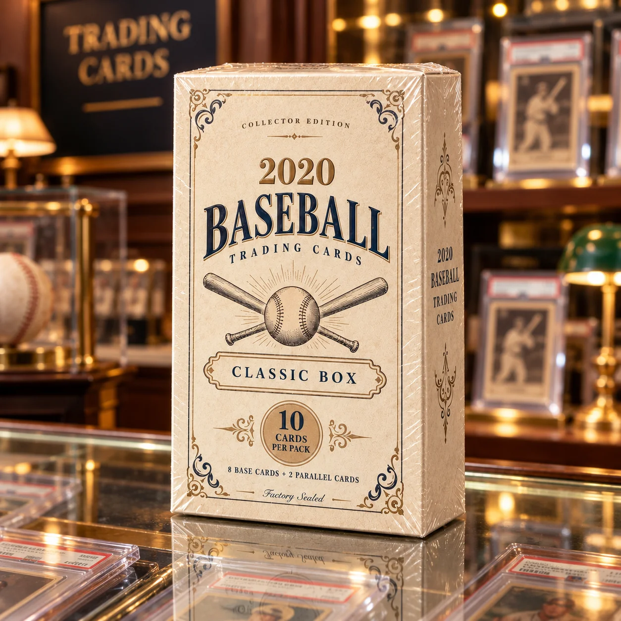 2020 Baseball Trading Card Box, Factory Sealed Baseball Card Pack Collection with 10 Cards Per Pack, Base Cards and Parallel Cards Included, Collectible Hobby Cards for Baseball Fans and Card Collectors