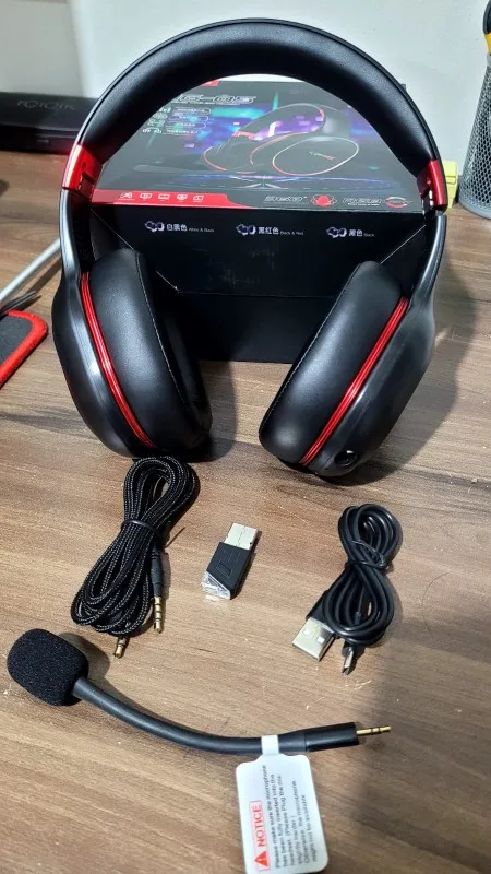 Kofire UG-05 Gaming Headphones 2.4G BT5.0 Wireless Headset With Mic RBG Light Vibration Bluetooth Earphone For PS4 PS5 PC Switch photo review