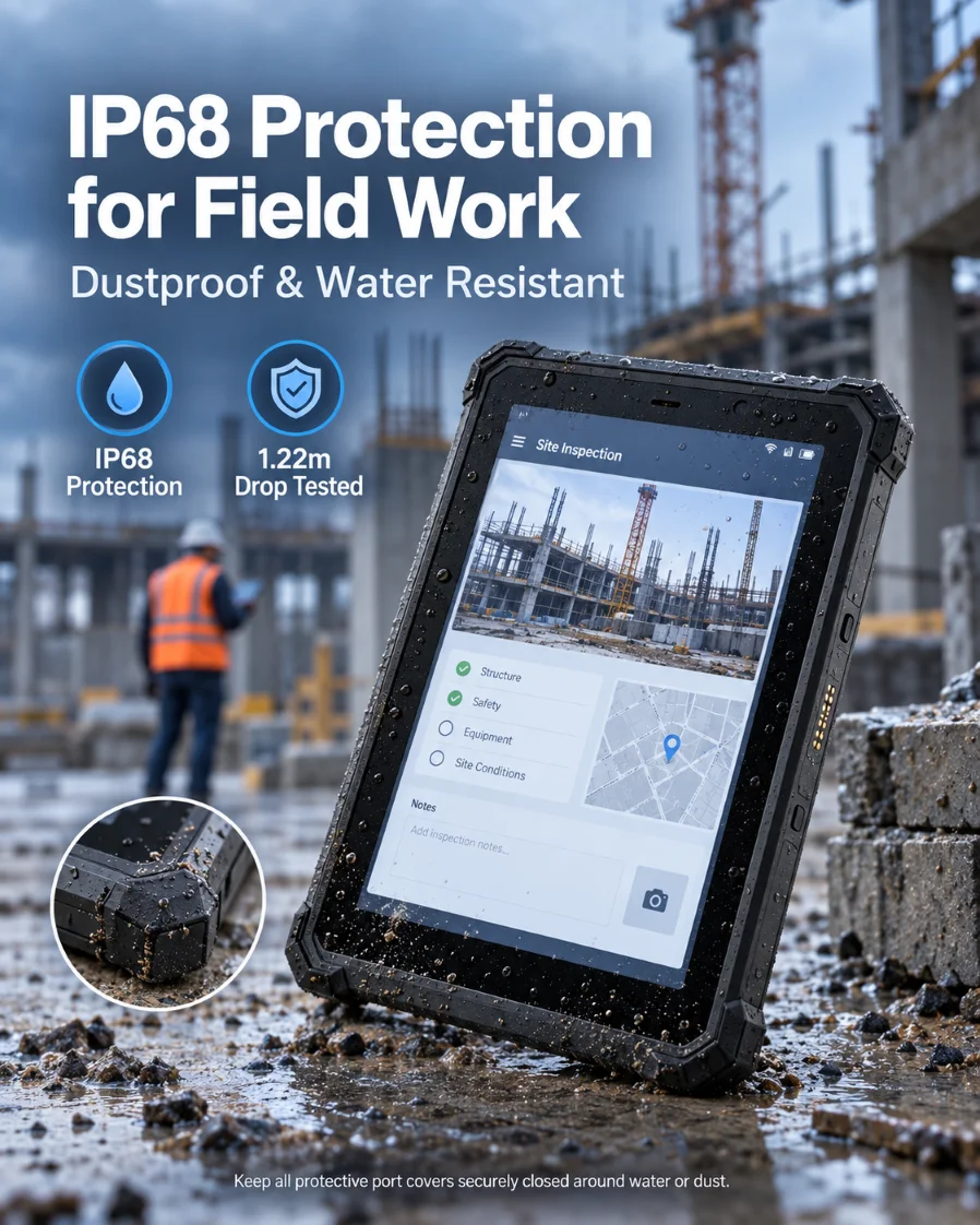 CENAVA A10ST 4G Rugged Android Tablet 10.1 Inch Waterproof IP68 10000mAh Battery NFC Rugged Industrial 16 Tablet RJ45 RS232