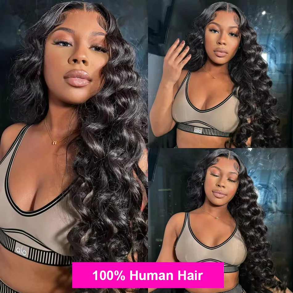 Loose Deep Wave Lace Front Wig 13x4 HD Transparent Glueless Human Hair Wigs for Women Pre-Plucked Elegant Curly Style Wigs image 4