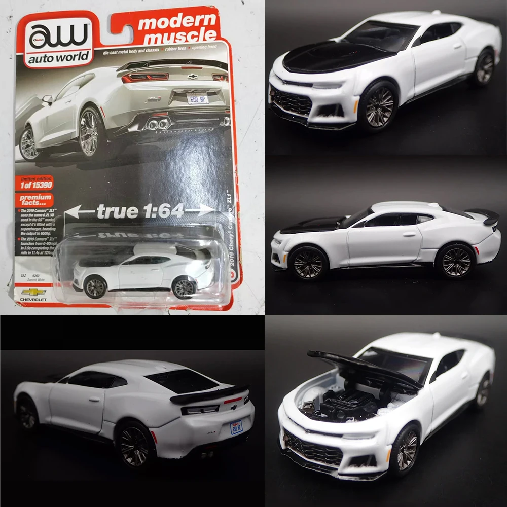 Auto World 1:64 Diecast AW 1/64 Alloy Model Car Pickup Truck Vintage Muscle Cars Detachable Cover Hyundai Muscle Car Boys Toys