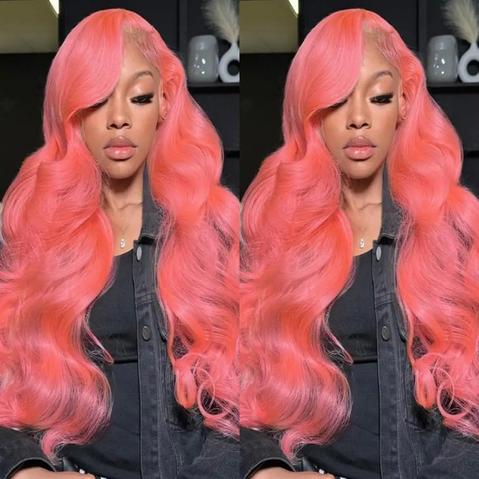 

Body Wave Wigs Lace Frontal Wig 13x6 Pink Colored 30 40 Inch 13x4 Brazilian HD Transparent Human Hair For Women Lace Front Wigs