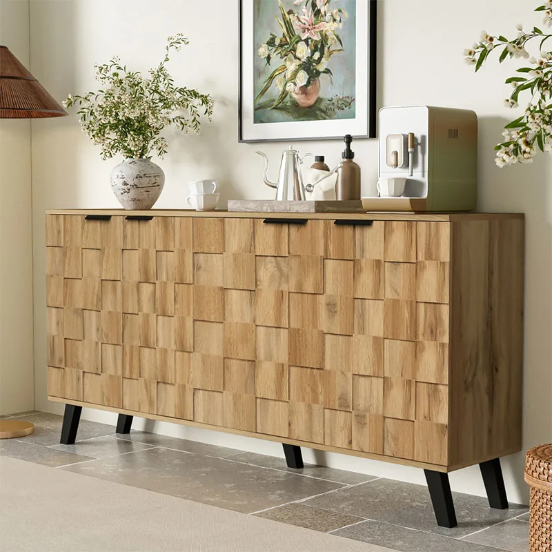 Buffet moderne avec 4 portes, 160,5 x 35,5 x 78 cm – Design pratique pour salon, chambre et salle à manger