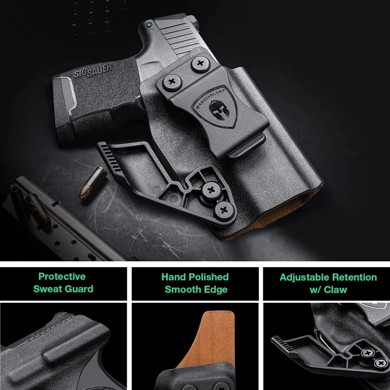 Imagem -05 - Iwb Kydex Coldre Caber Sig P365 P365x P365xl P365 Sas Pistola Tático Bolsas com Couro Dentro Óptica Corte & Garra Mão Direita