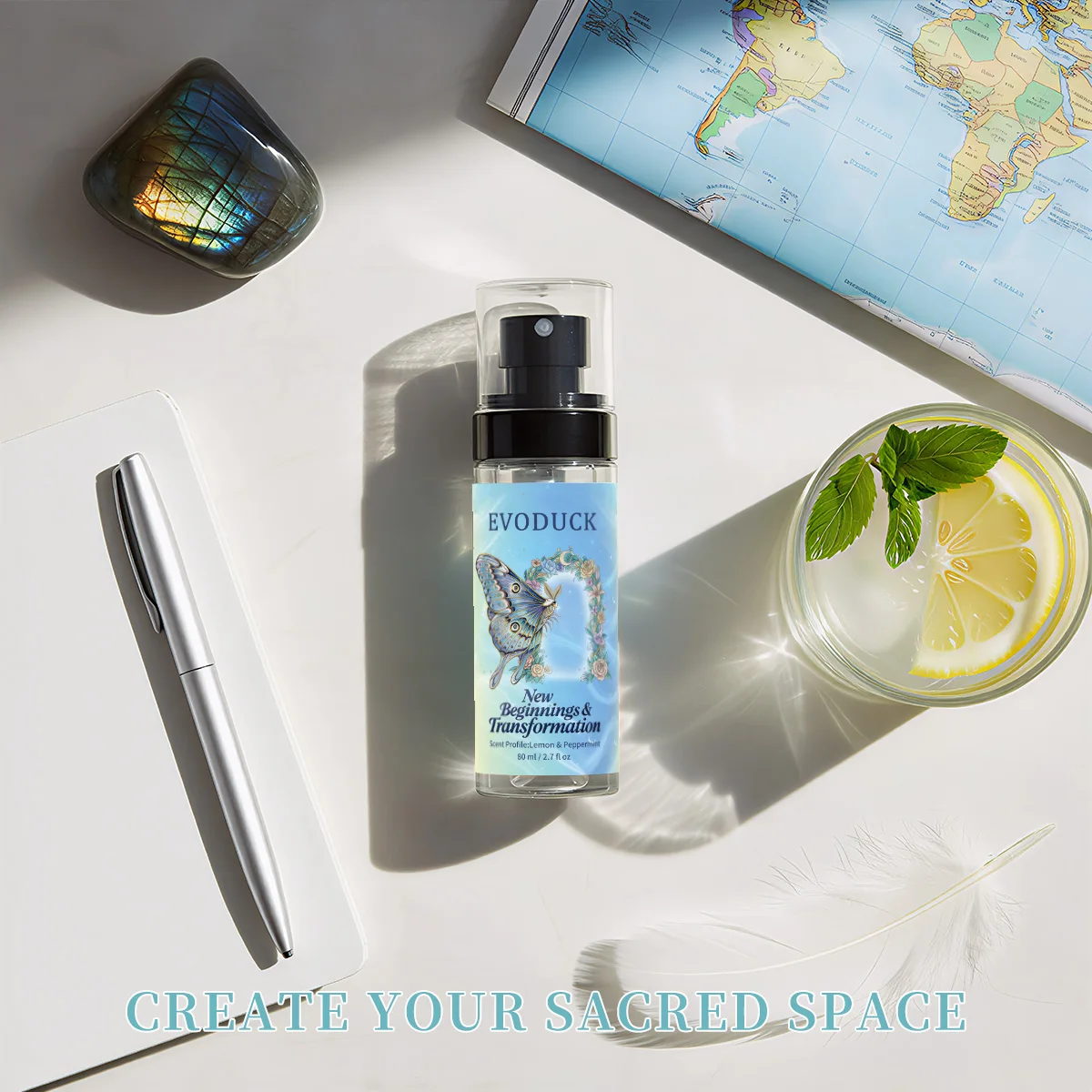 بخاخ عطري، برائحة الليمون والنعناع، 80 مل/2.7 أونصة سائلة. المحمولة، غرف النوم، الحمامات، السيارات، على التمر، أثناء السفر #5