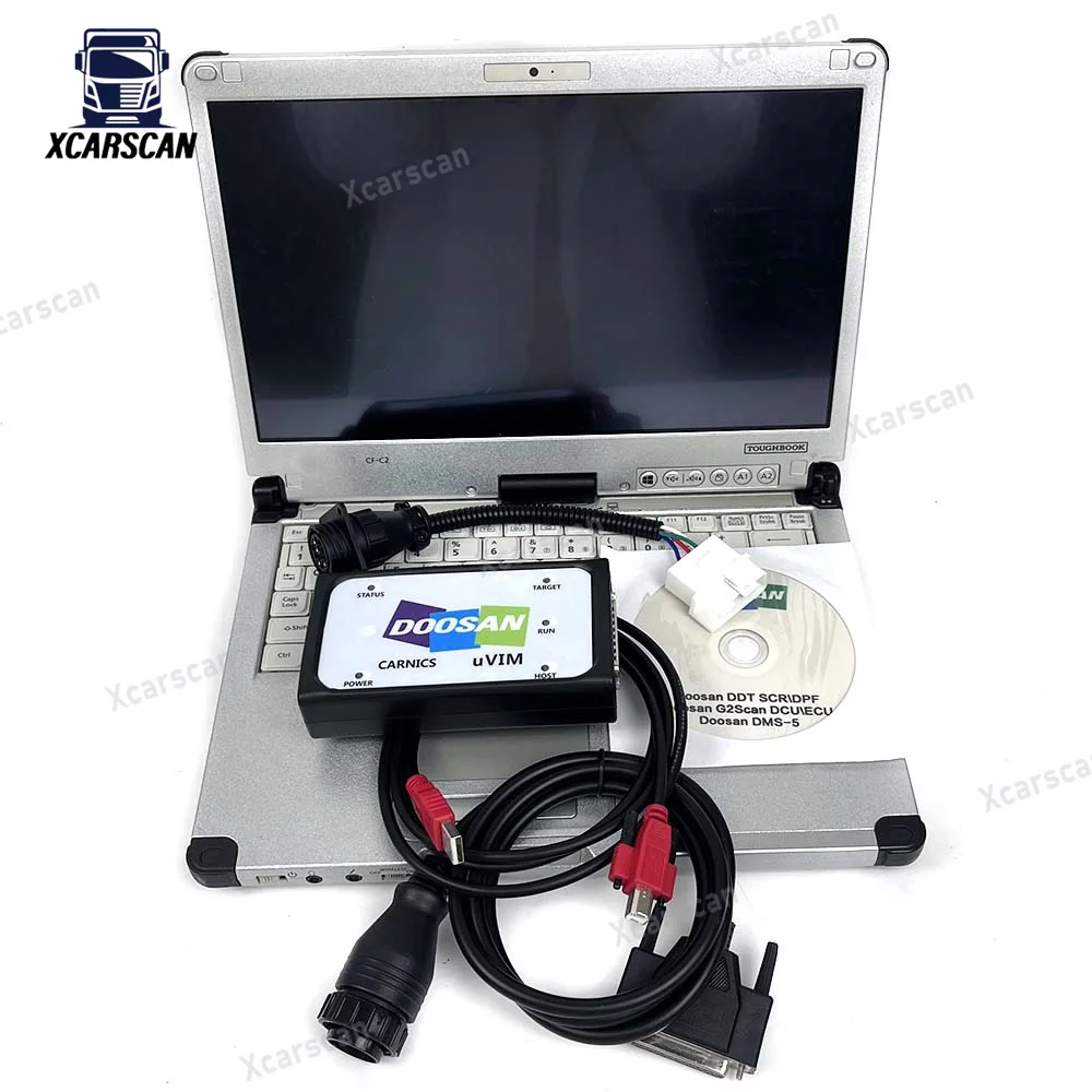 

CFC2 LAPTOP with Diesel Loader For Doosan uVIM Diagnostic Tool Forklift Doosan CARNICS Excavator Truck Engine Diagnostic tool