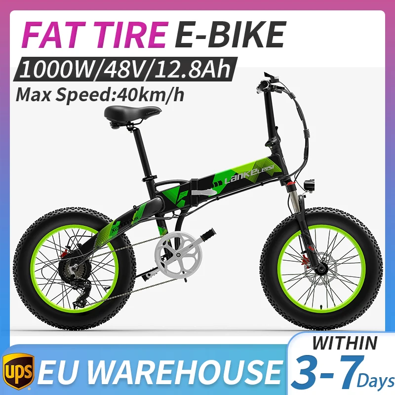 LANKELEISI X2000PLUS 20*4.0 FAT TYRE 1000W 48V12.8AH HYDRAULIC BRAKE 48V12.8AH Lithium Battery Folding Fat bike Snow Bike