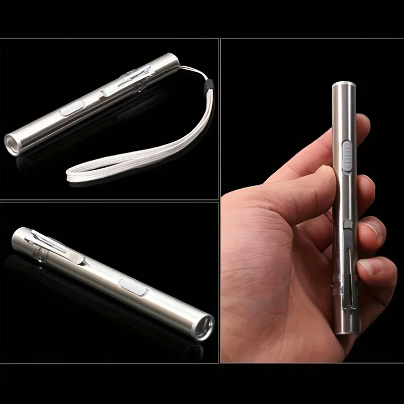 Portable Usb Flashlight, Medical Clinical Flashligh, Stainless Steel Pupil Pen, Rechargeable Led Camping Flashlights