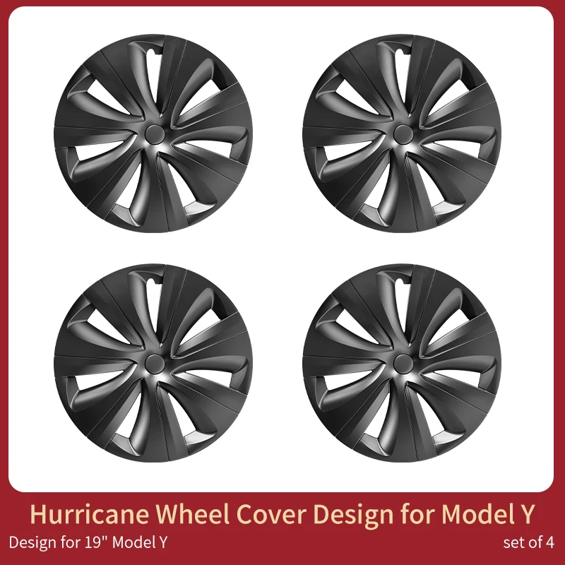4 Stuks Hub Cap Voor Tesla Model Y 2020-2024 19 Inch Hurricane Wieldoppen Auto Replacemen Wieldop volledige Velg Cover Accessoires