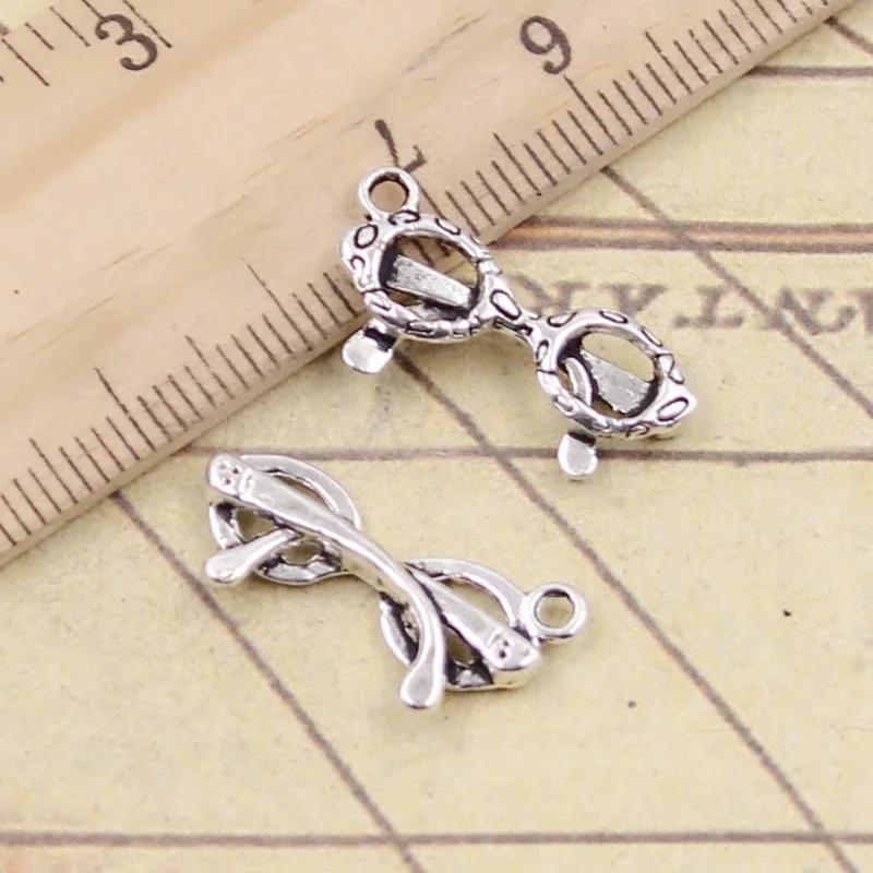 20 sztuk Charms okulary okulary 21x10mm tybetański srebrny kolor wisiorki antyczna biżuteria Making DIY Handmade Craft — zdjęcie 2