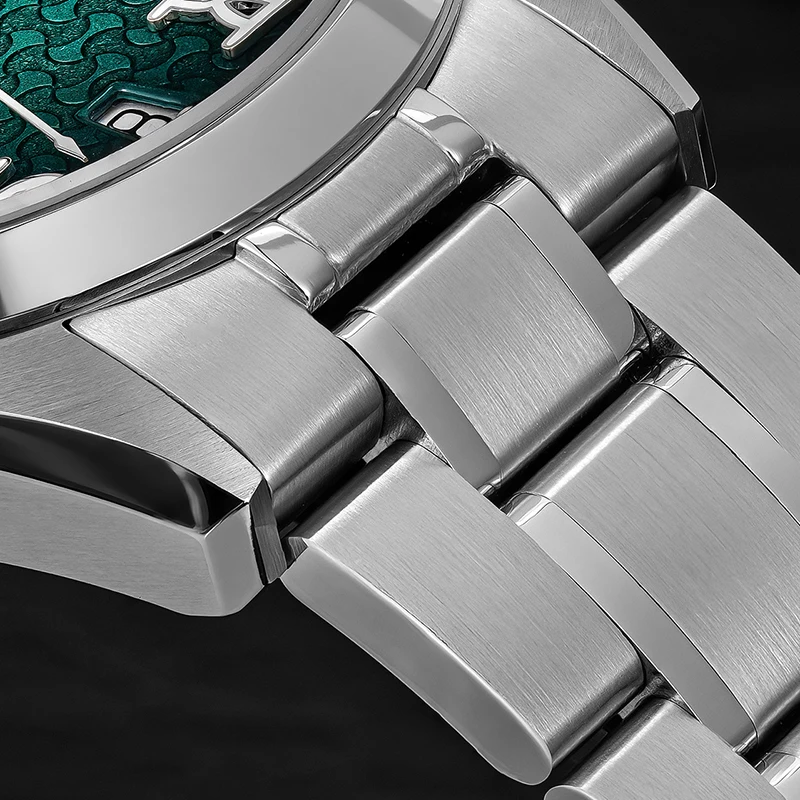 AddiesKin K011 Men's Luxury Automatic Mechanical Watch 316L Stainless Steel Chinese Ingot Pattern Dial Sapphire Crystal 9015