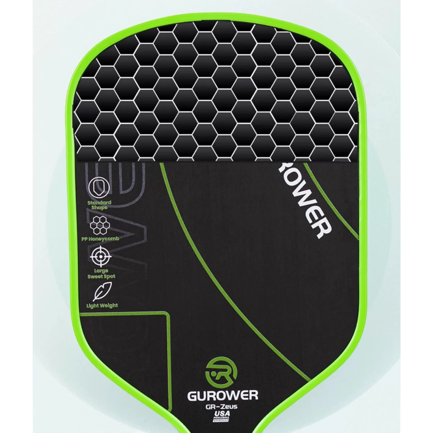 Gurower Thermoformed T700 Pickleball из углеродного волокна, весло 16 мм, ручка 5,5 дюйма, гибридная форма, текстура сердечника Gen2, профессиональная поверхность