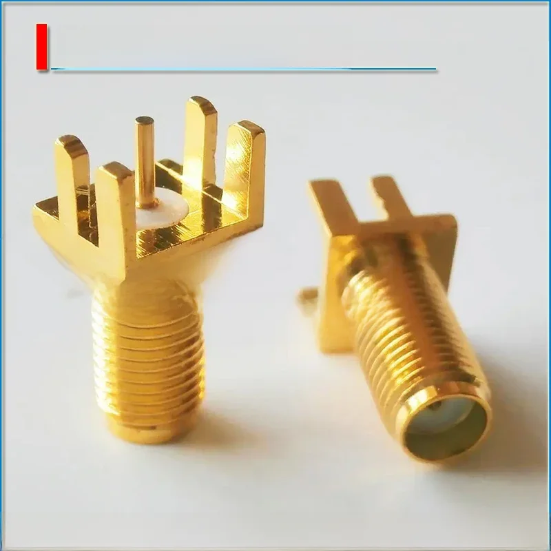 Nowa gniazdo złącza RF SMA żeńska Askew jack Center 8*9mm lutowane mocowanie krawędzi PCB wydłużone mosiężne adaptery koncentryczne RF 11mm — zdjęcie 2