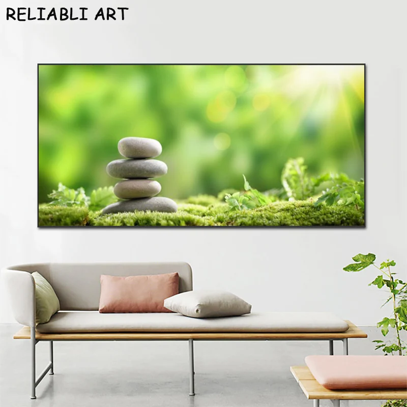 Zen Stones Bamboo Lotus Spa Poster and Prints Canvas Painting Modern Wall Art Pictures for Living Room Home Decor No Frame