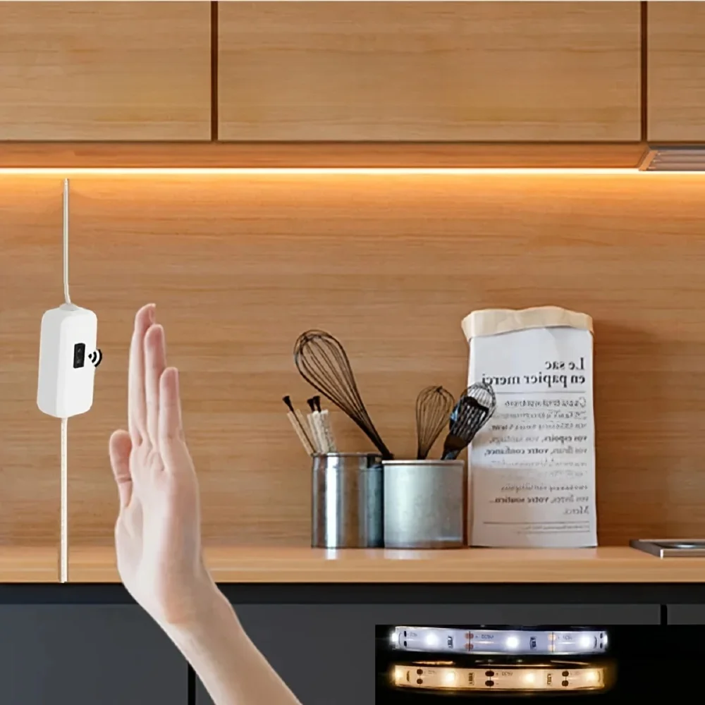USB LED Lights Strip DC 5V Smart Dimmer Gesture Sensor Switch Control 60LEDs/m Backlight LED Ribbon Tape TV Lamp Room Decoration — zdjęcie 2