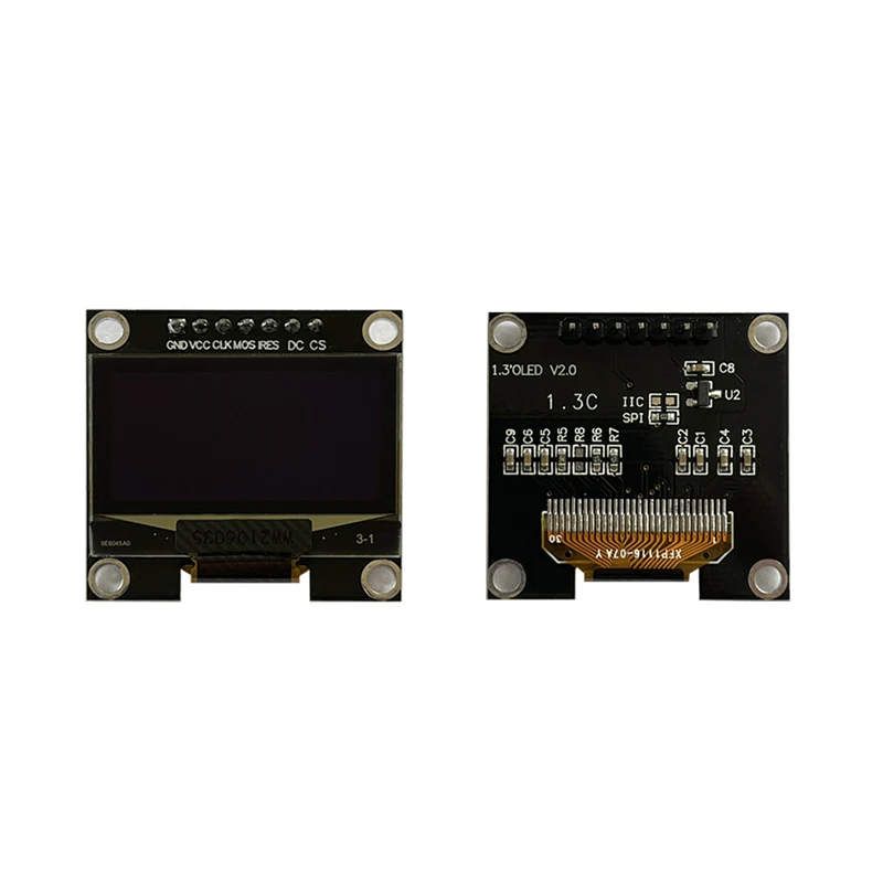 Módulo de exibição OLED para Arduino, Comunicação SPI, Azul e Branco, 128x64, SH1106 Driver, 7Pin, 12864, Novo