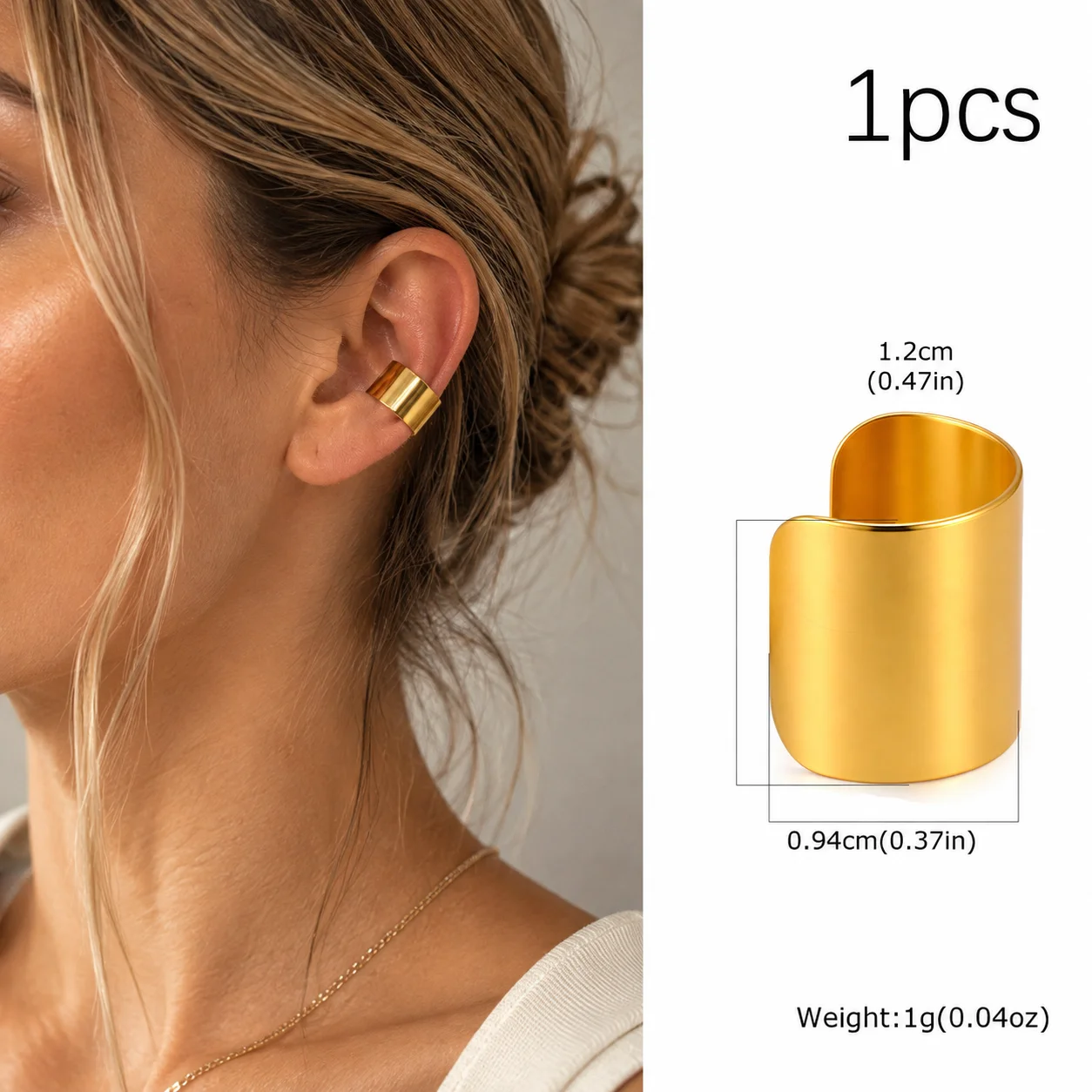 Women's Thick Non-Piercing Clip-On Ear Cuff Earrings