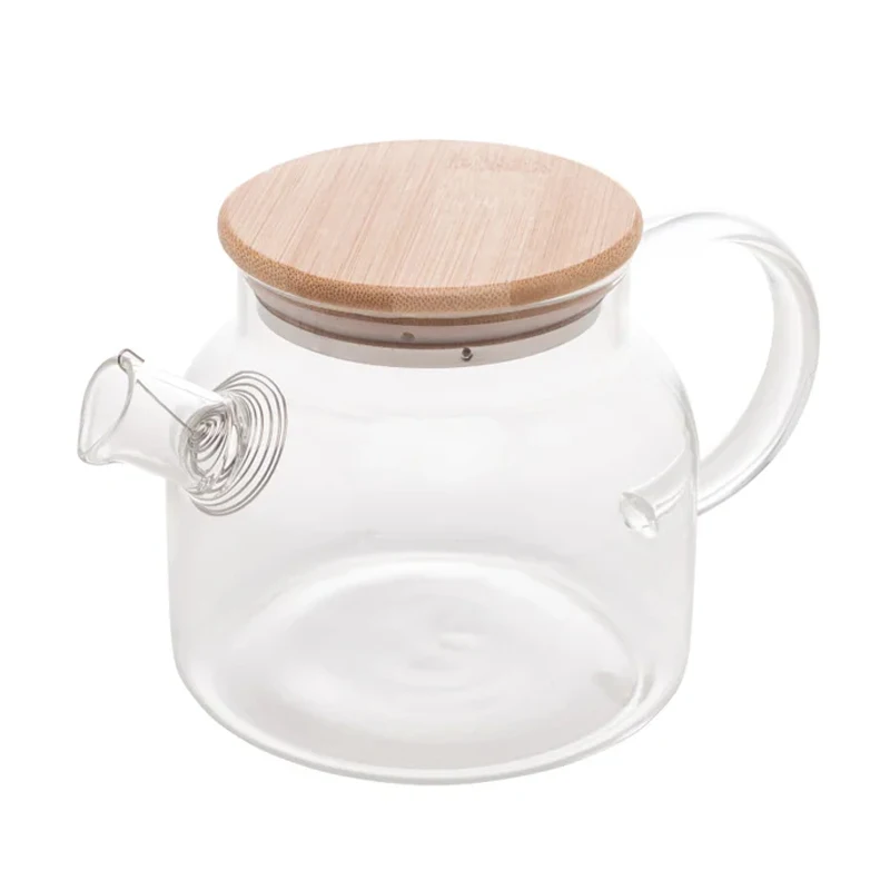 Borosilicate Glass Tea Pot with Bamboo Lid Mimo Style-Heat Resistant, Elegant and Ideal for Serving Tea