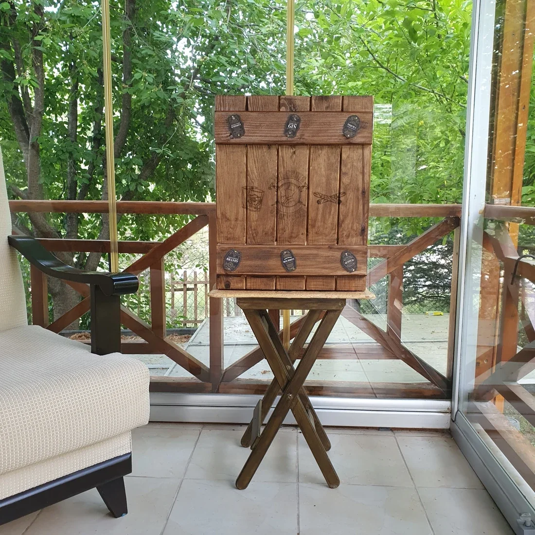 Wooden Whiskey Cabinet