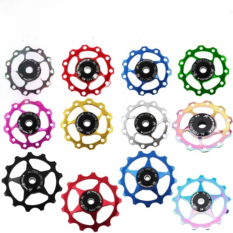 AliExpress MEROCA 2pcs MTB Road Bike Rear Derailleur Pulley Set Bicycle Jockey Guide Wheel Support 8-11 Speed 11T 13T for Shimano Sram