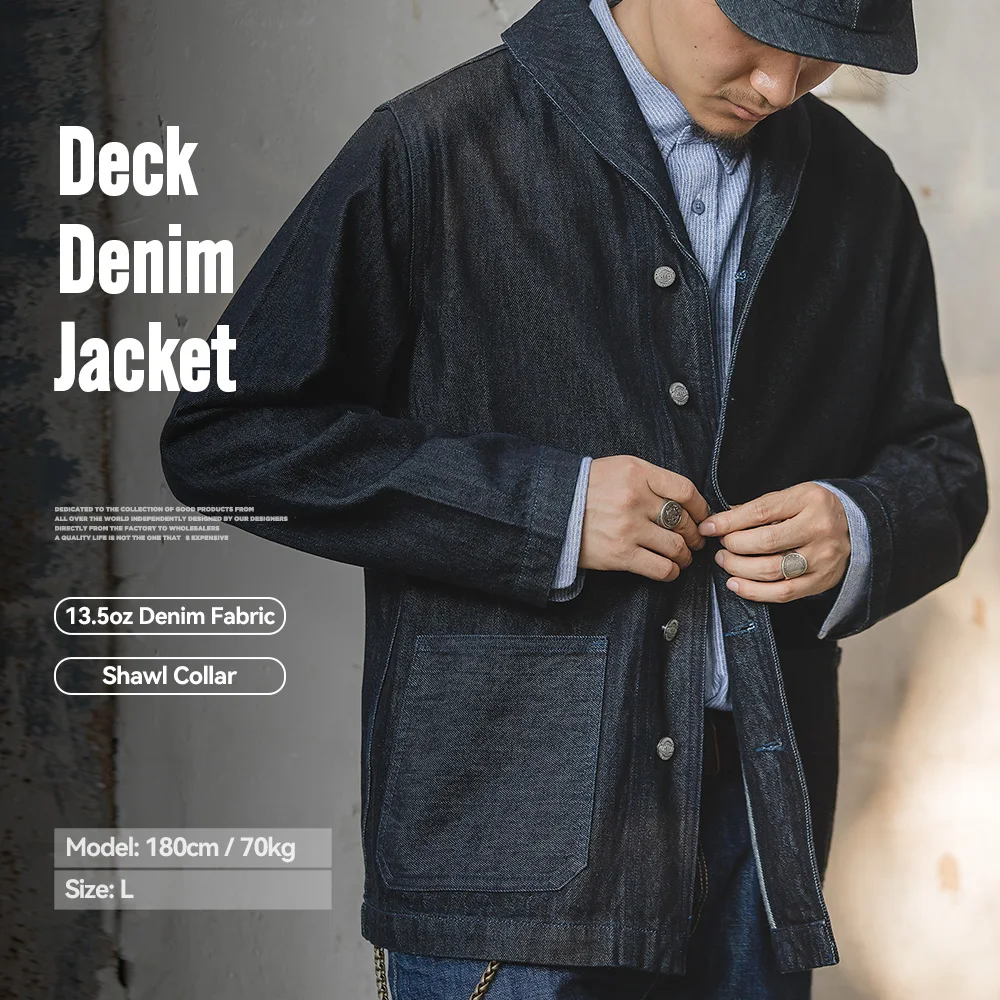 Męskie kurtki jeansowe Maden, sprane, w stylu vintage, robocze płaszcze, bawełniane, jednolite, myśliwskie, z kołnierzykiem, codzienne kurtki męskie, odzież męska.