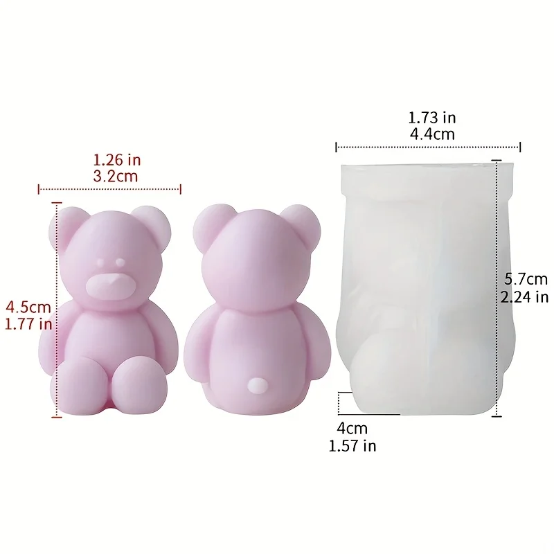 Picture 7: Small Bear Silicone Mold for Handmade Candles Aromatherapy Soap Resin Plaster Decorations Gift Box Mold