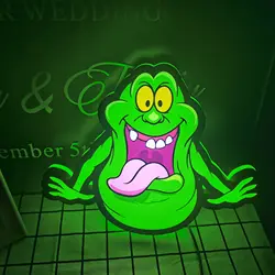 Ghostbusters Logo Lightbox Ghostbusters Slimer Sign Wall Decor 3D Printing Light Box Wall Art sign  Decor 3D Print Night Light