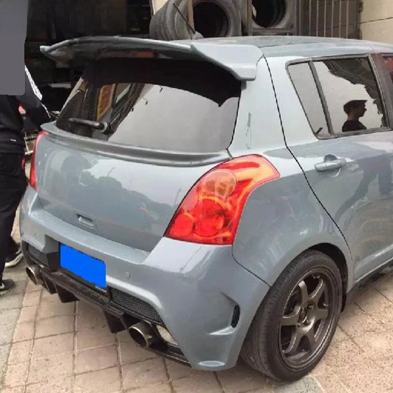 Voor Suzuki Swift Spoiler Hoge Kwaliteit FRP Materiaal Auto Achtervleugel Primer Kleur Achterspoiler Voor Suzuki Swift Spoiler 2008-2015 - afbeelding 2
